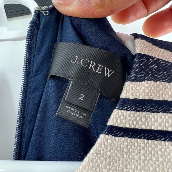 J. Crew striped dress sleeveless fit flare size 2 - Picture 8 of 12